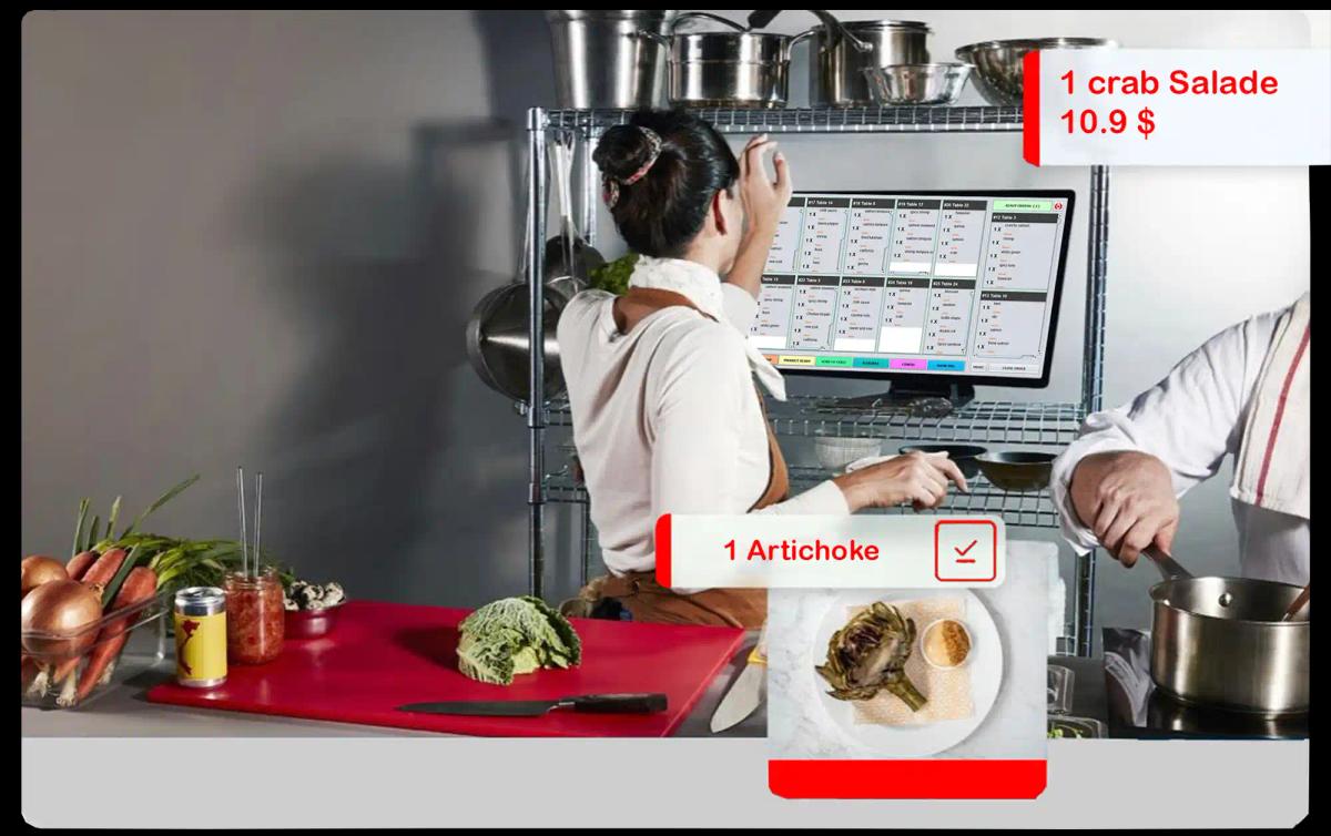 Two examples of kitchen display systems with Hamster POS