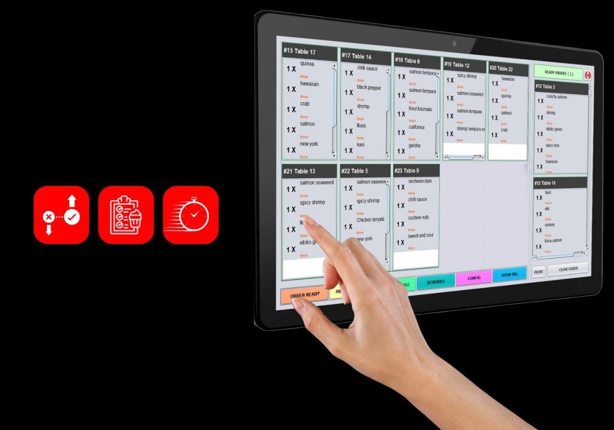 Efficient kitchen interface on tablet using Hamster POS