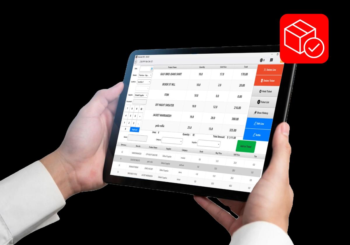 Restaurant inventory interface on tablet using Hamster POS
