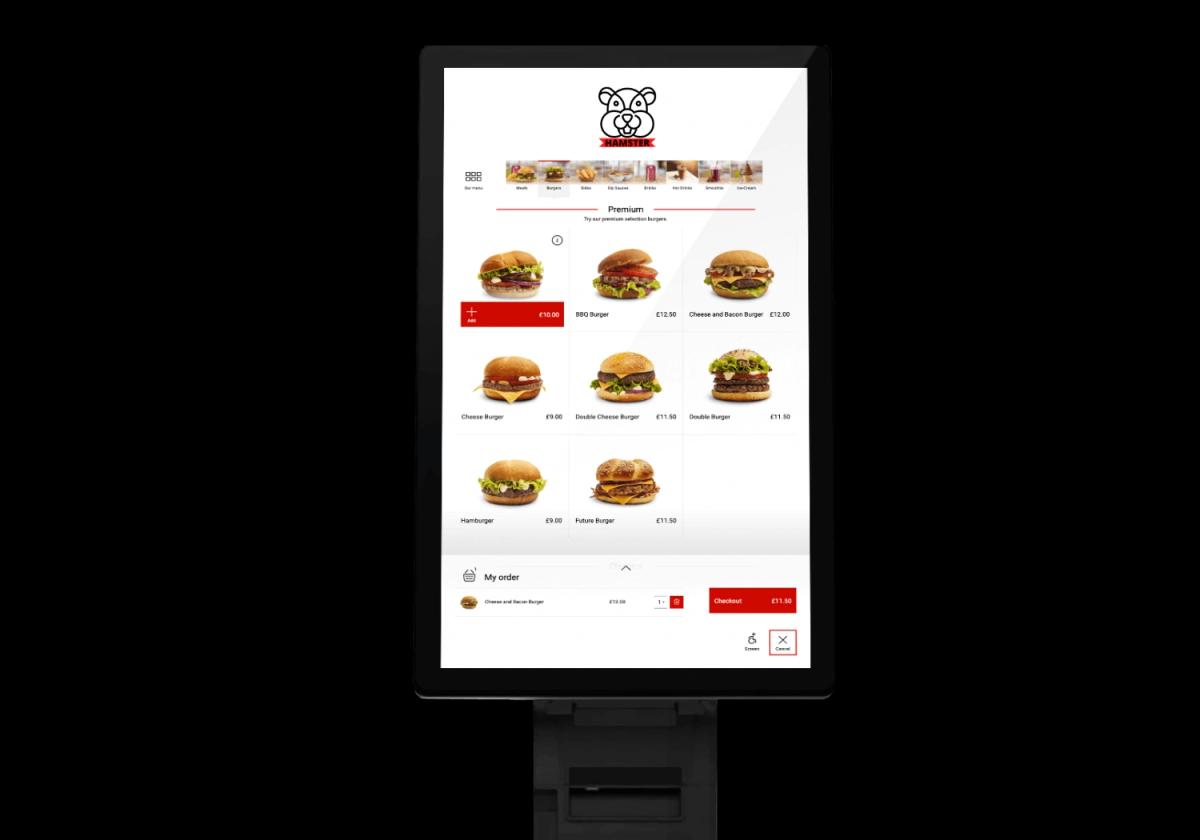 Self-ordering kiosk interface with Hamster POS